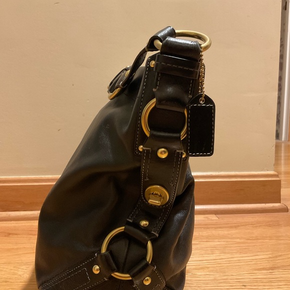Coach Black Leather Shoulder Bag - Picture 3 of 9